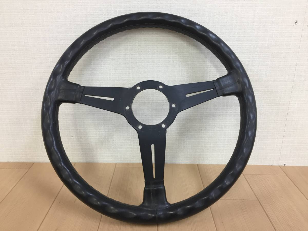 01-I078S【NARDI ナルディ】レザー ステアリング ハンドル 外径約36.5