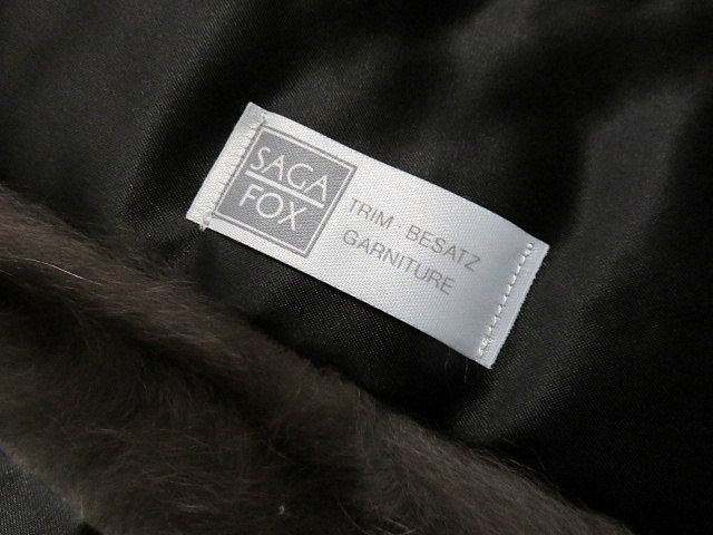 SAGA FOX 銀タグ シルバーフォックス×天然皮革 毛皮 ◇◇新品タグ付**