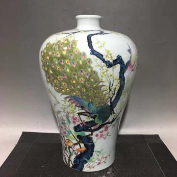 豊富な，お買い得 年代物 靑 花 磁 琺琅彩 鳳凰紋 梅瓶 稀少珍品(施釉陶)｜売買されたオークション情報、yahooの商品情報をアーカイブ公開 - オークファン 骨董陶磁器一般