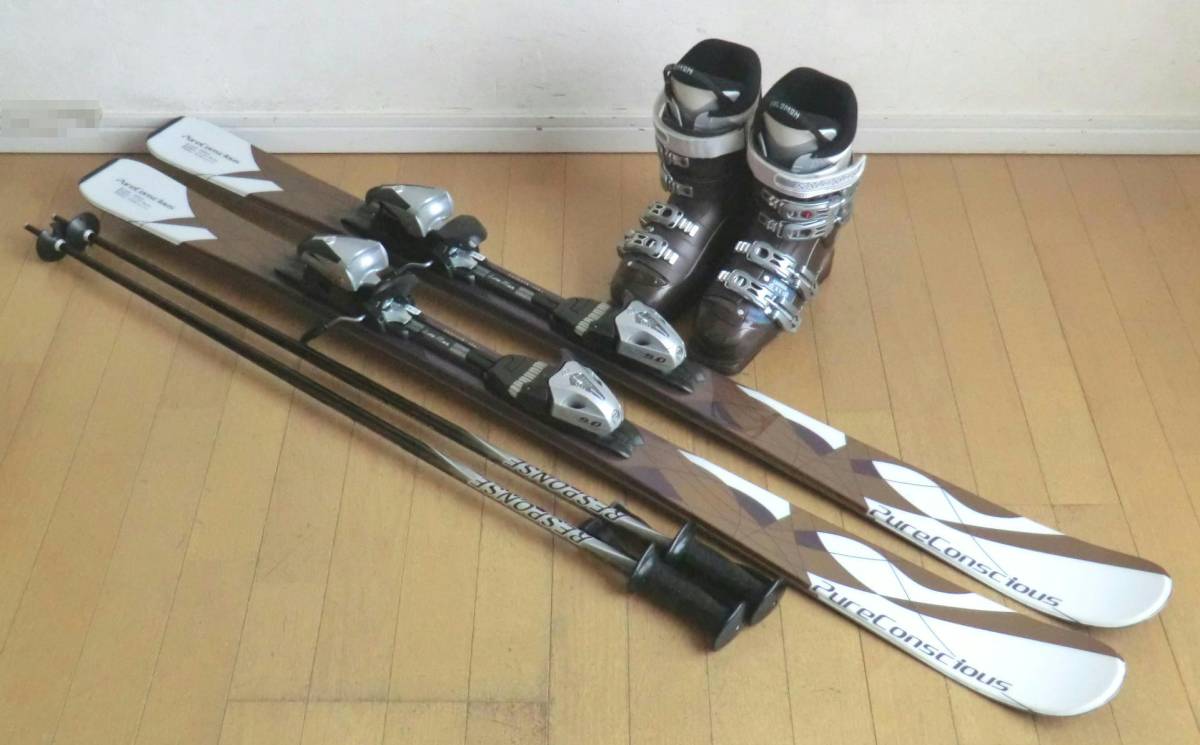 □□送料無料□即決□PURE CONSCIOUS＋SALOMON□スキー4点セット□板