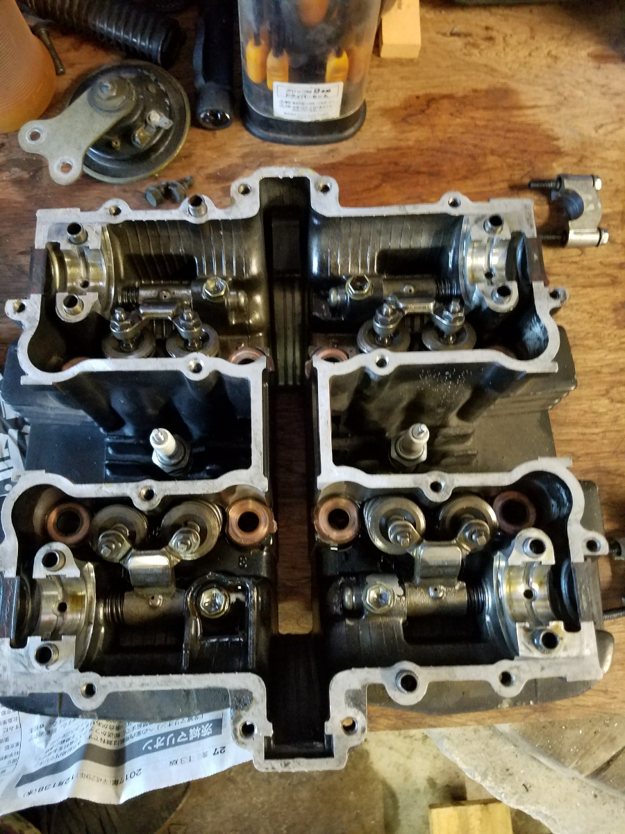 gsx400e ザリ　国内　シリンダーヘッド カムシャフト付き GSX400E ゴキ ザリ 希少純正 ヘッドシリンダー カム セット 検)GSX400T