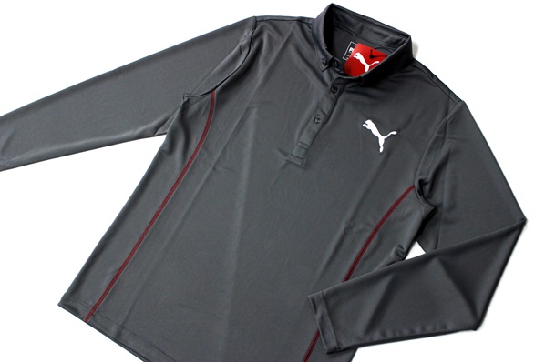 ★送料無料(税抜12000円以上)　PUMA GOLF プーマ ゴルフ 新作！！BIGロゴ メンズ 暖かい ボタンダウン シャツ グレー [923747-01-L] 三★_2