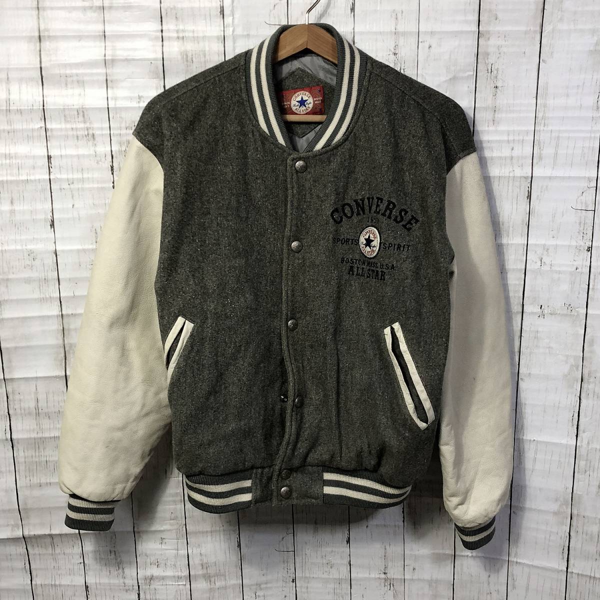 コンバース 中綿入り 牛革使用 袖革スタジャン Lサイズ CONVERSE ALL