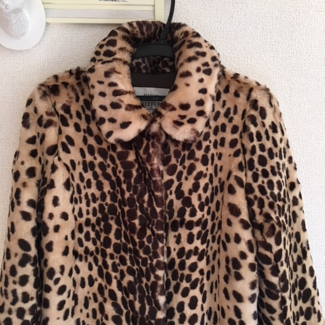 MAISON DE REEFUR メゾンドリーファー 美品 ヒョウ柄 エコファーコート 