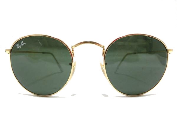 美品！ レイバン サングラス ラウンドメタル ゴールド金具 保存ケース RB3447 47□21 3N メンズ レディース 丸型 ヴィンテージ