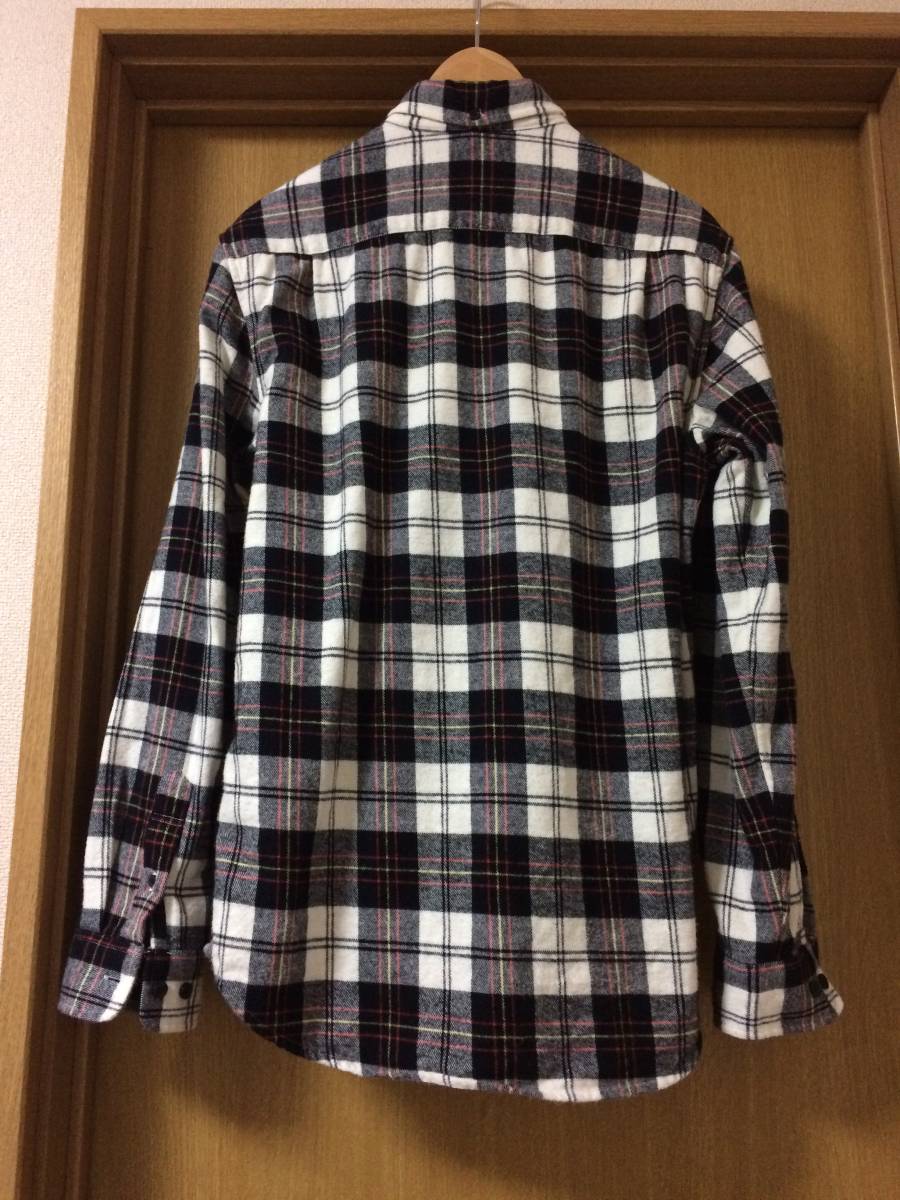 Mサイズ 14AW 白黒 Supreme Tartan Flannel Shirt チェックシャツ 