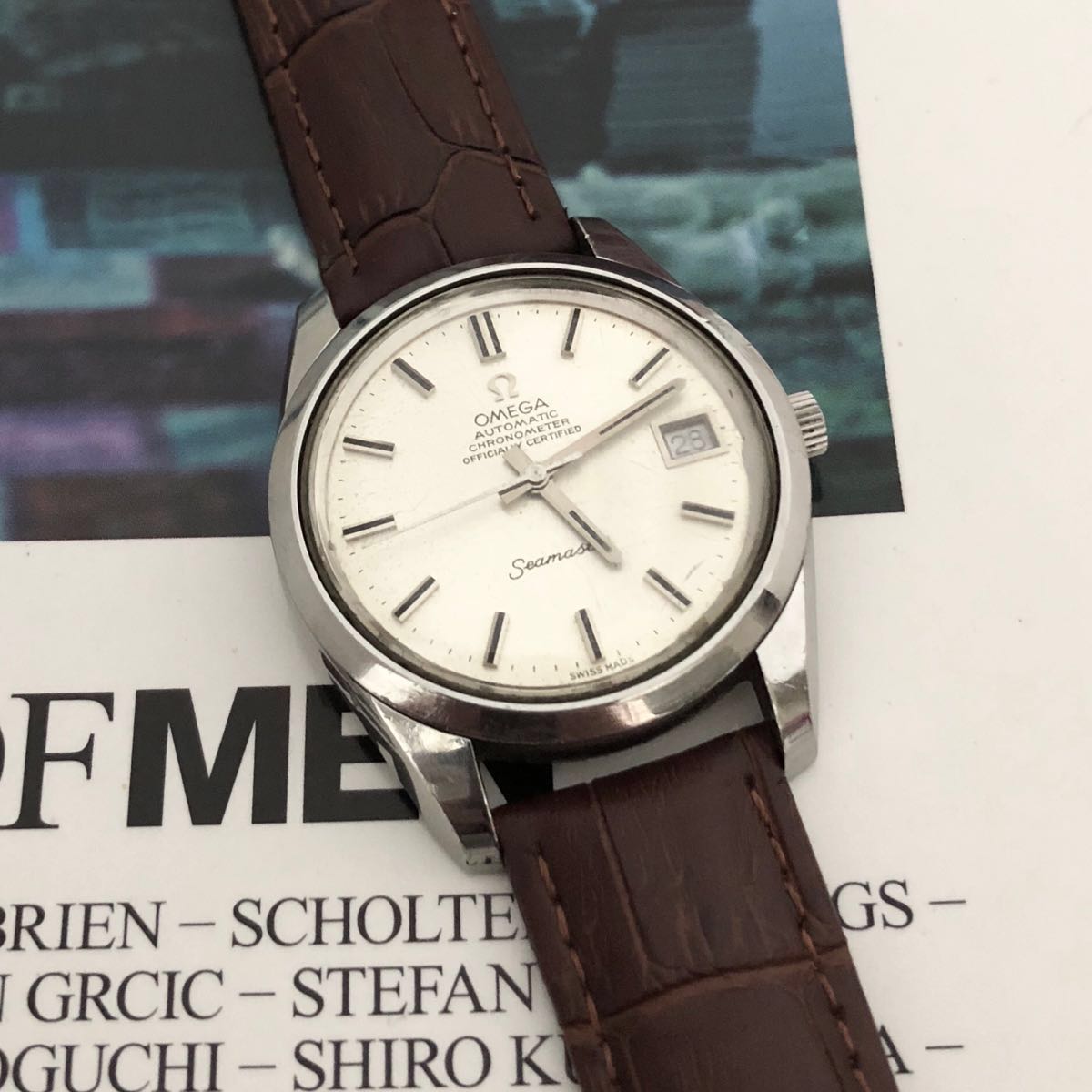 【2372】OMEGA Seamaster Chronometer オメガ シーマスター 公認クロノメーター メンズ AT デイト付き アンティーク 最落なし★★