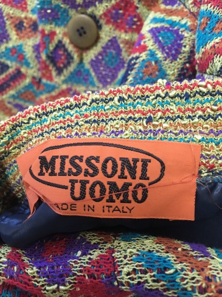 | ミッソーニ 中古・古着通販missoni MISSONI(ミッソーニ) リバーシブルジャケット ボーダー柄 ミッソーニ MISSONI ジャケット ブルゾン サイズ48 M ライトグリーン×パープル×マルチ メンズ UOMO/春・秋物
