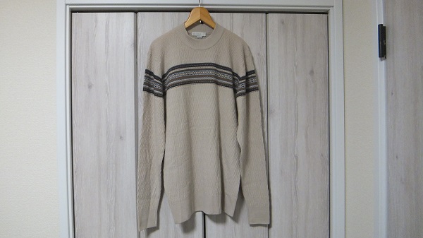 英国製 JOHN SEDLEY ウールセーター L ベージュ☆ジョンスメドレー made in ENGLAND