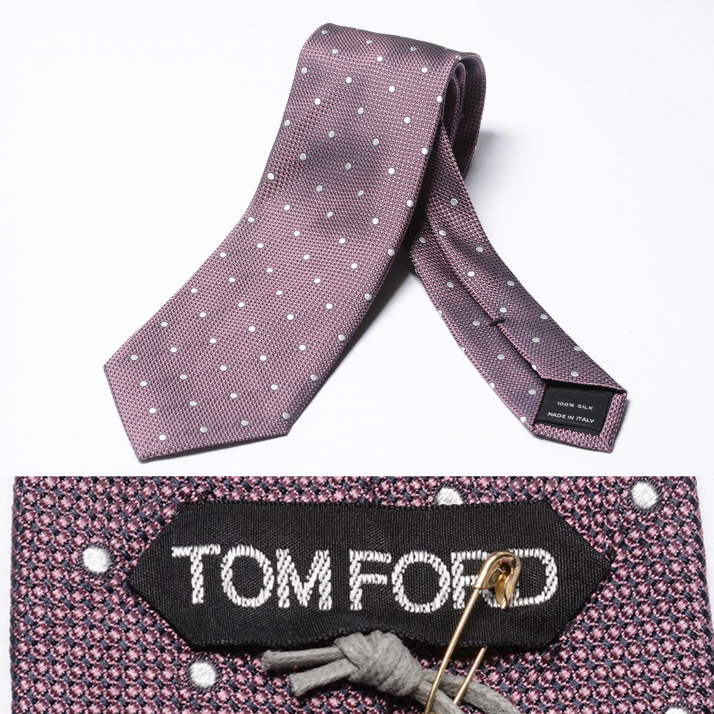新品 3.2万 TOM FORD ネクタイ/織柄 ドット柄/シルク100％【メンズ