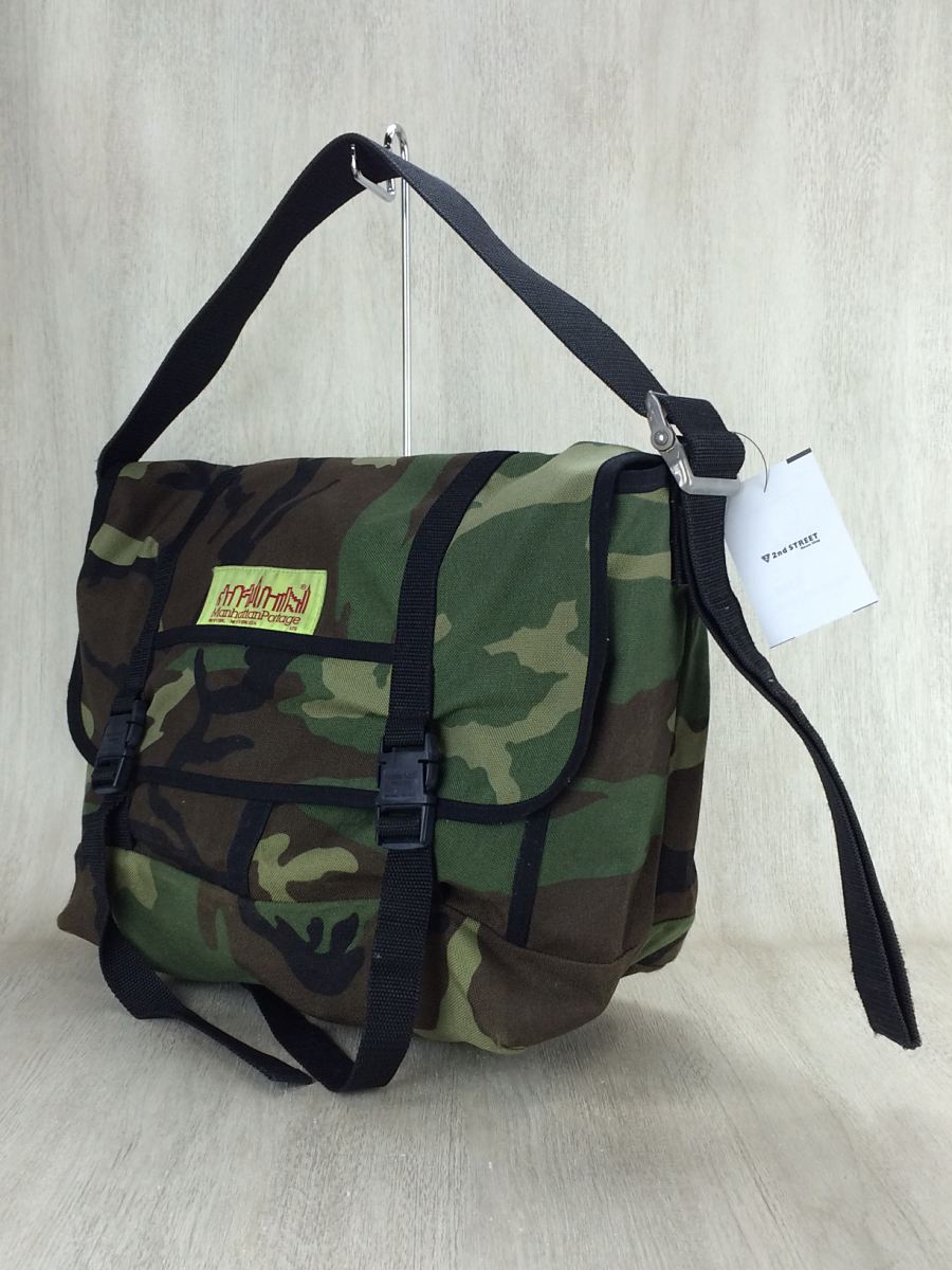 Manhattan Portage◇ショルダーバッグ/キャンバス/GRN/カモフラ 最大50