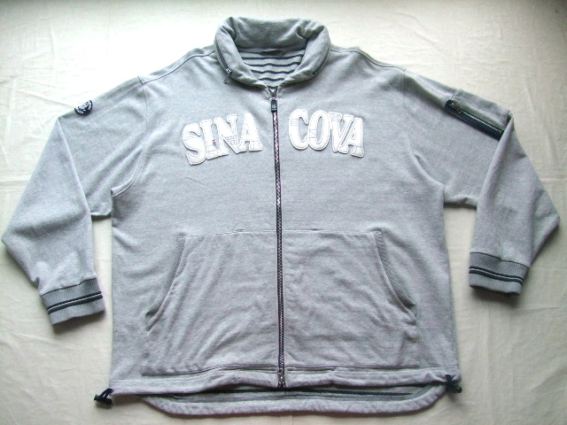 SINA COVA シナコバ 裏に花柄◇LUPO 美品 船長エンブレム LUPO DI MARE SINA COVA/シナコバ/ロゴ/ジップアップスウェット4L(ジャケットブルゾン