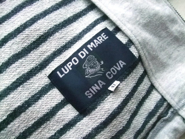 SINA COVA シナコバ 裏に花柄◇LUPO 美品 船長エンブレム LUPO DI MARE SINA COVA/シナコバ/ロゴ/ジップアップスウェット4L(ジャケットブルゾン