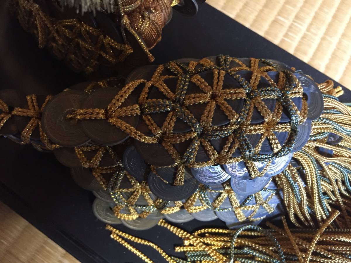 5円玉で作った船、亀 _^ 縁起物 五円玉 宝船 七福神