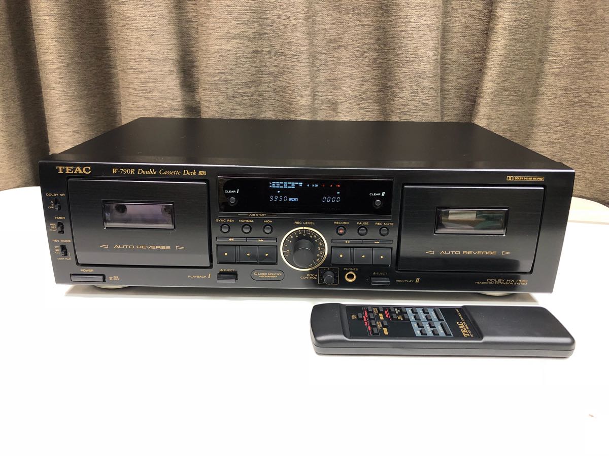 動作良好TEAC TEAC W-790R カセットデッキ 美品動作品 リモコン付き 