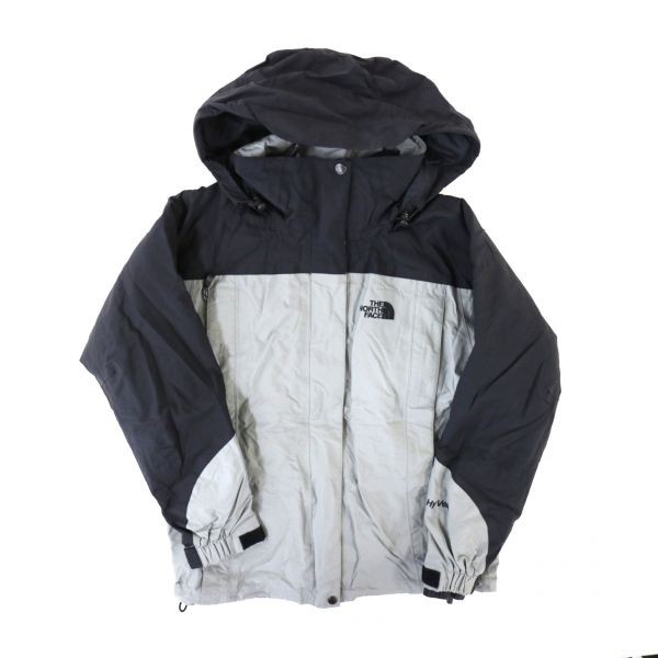 North Face Hyvent ザ Winter カーキ THE NORTH FACE ノースフェイス HYVENT ナイロンジャケット フリースインナー付属 POLARTEC 黒×グレー (レディース S) 中古 古着 E4954