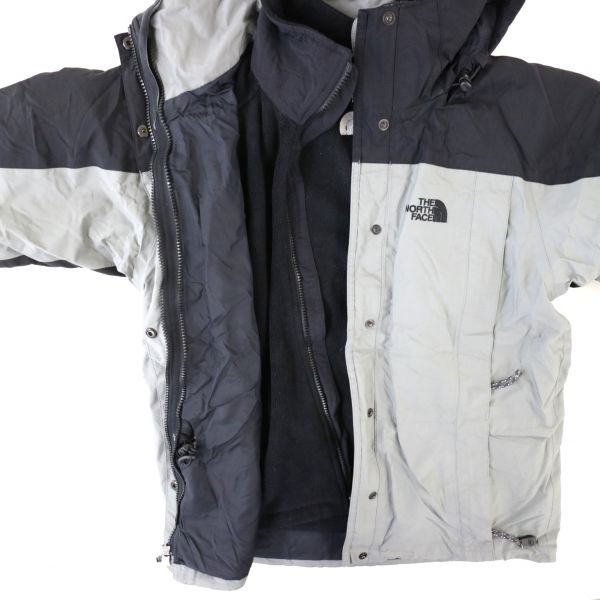North Face Hyvent ザ Winter カーキ THE NORTH FACE ノースフェイス HYVENT ナイロンジャケット フリースインナー付属 POLARTEC 黒×グレー (レディース S) 中古 古着 E4954