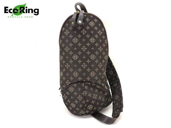 1円 美品 ラシット モノグラム ボディバッグ ナイロン ショルダー 