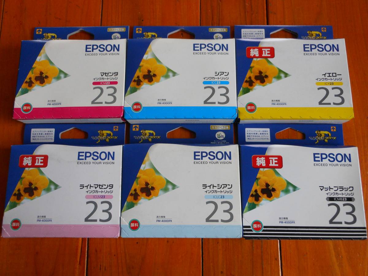 【純正】EPSON　IC-23、6色、計6箱　期限切れ