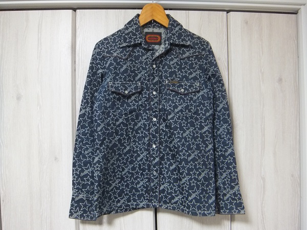 HYSTERICS 総スター柄長袖デニムシャツ☆ヒステリックス ヒステリック 