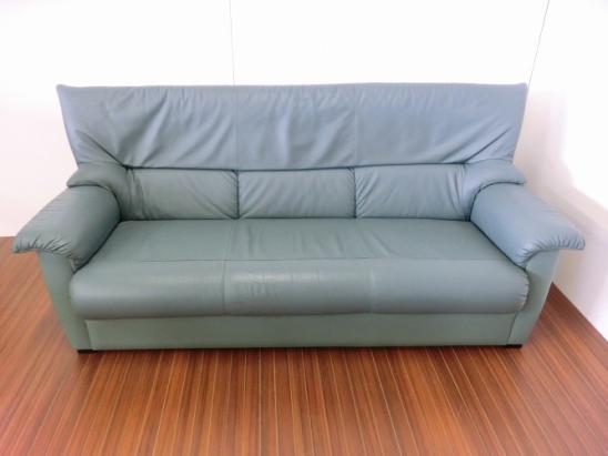 冨士ファニチア】 3人掛けソファー 本革 高級家具 FUJI FURNITURE 