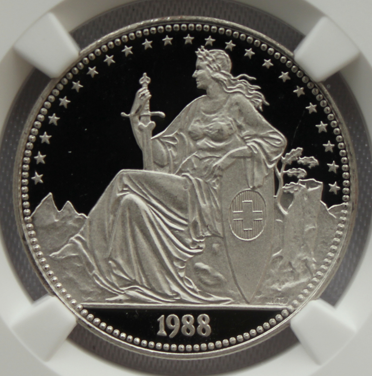 1988 スイス 嘆きのライオン プラチナ 1/2オンス NGC PF69 ULTRA CAMEO