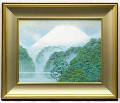 日本風絵画 WISH】○佐藤晨 10号 創画会会員 日本画「富嶽清雲」共シール 山辺傑作