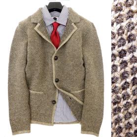 新作登場，セール 保温性抜群 定価2.7万 日本製 EX-CLUB イーエクスクラブ ライトツイード ウール くるみボタン ニットジャケット M / e227-4(Mサイズ)｜売買されたオークション情報、yahooの商品情報をアーカイブ公 Mサイズ