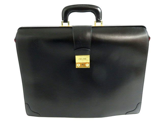 良品○セリーヌ ヴィンテージ 鍵付き レザーダレスバッグ／ドクター 