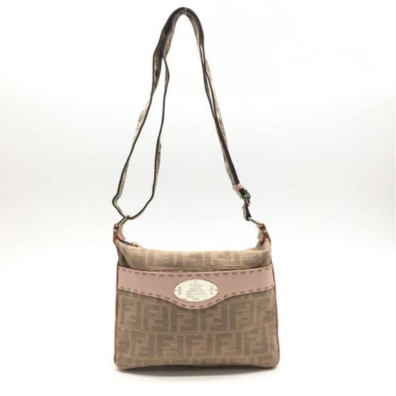 FENDI フェンディ ズッカ柄 セレリア ショルダーバッグ ベージュ 