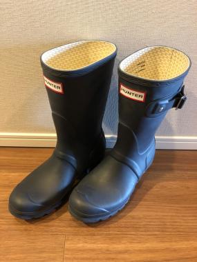 美品☆HUNTER レインブーツ オリジナルショート ネイビー 23cm☆UK4