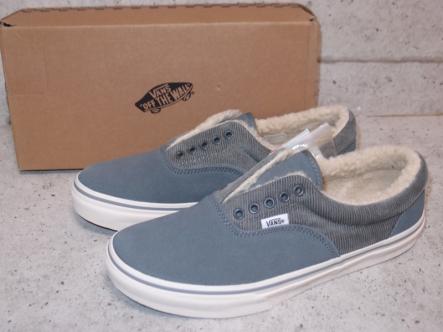 【即決】 新品 VANS バンズ◆スエード×コーデュロイ 裏ボア 2WAY ERA エラ 25.5cm グレー◆ボア スリッポン