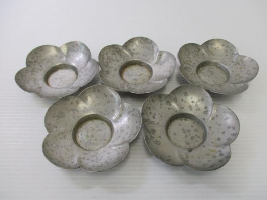 煎茶道具　古錫　錫仙製　彫金四君子刻絵変　茶托　五客　約341g　V　R5497 2026年最新Yahoo!オークション -古錫茶托の中古品・新品・未 錫 茶托」の