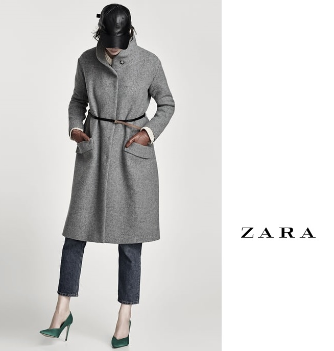 美品 ZARA ベルト付き ロングコート Mサイズ グレー ブルゾン 正規品 