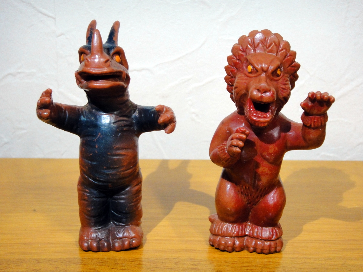 ◇当時物 ネロンガ ジェロニモン 指人形 ◇大里玩具 ソフビ フィギュア