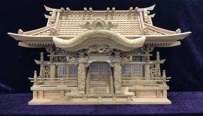 ケヤキ材 最高級 入母屋屋根作り三社 定価180万 最高級 神棚 -