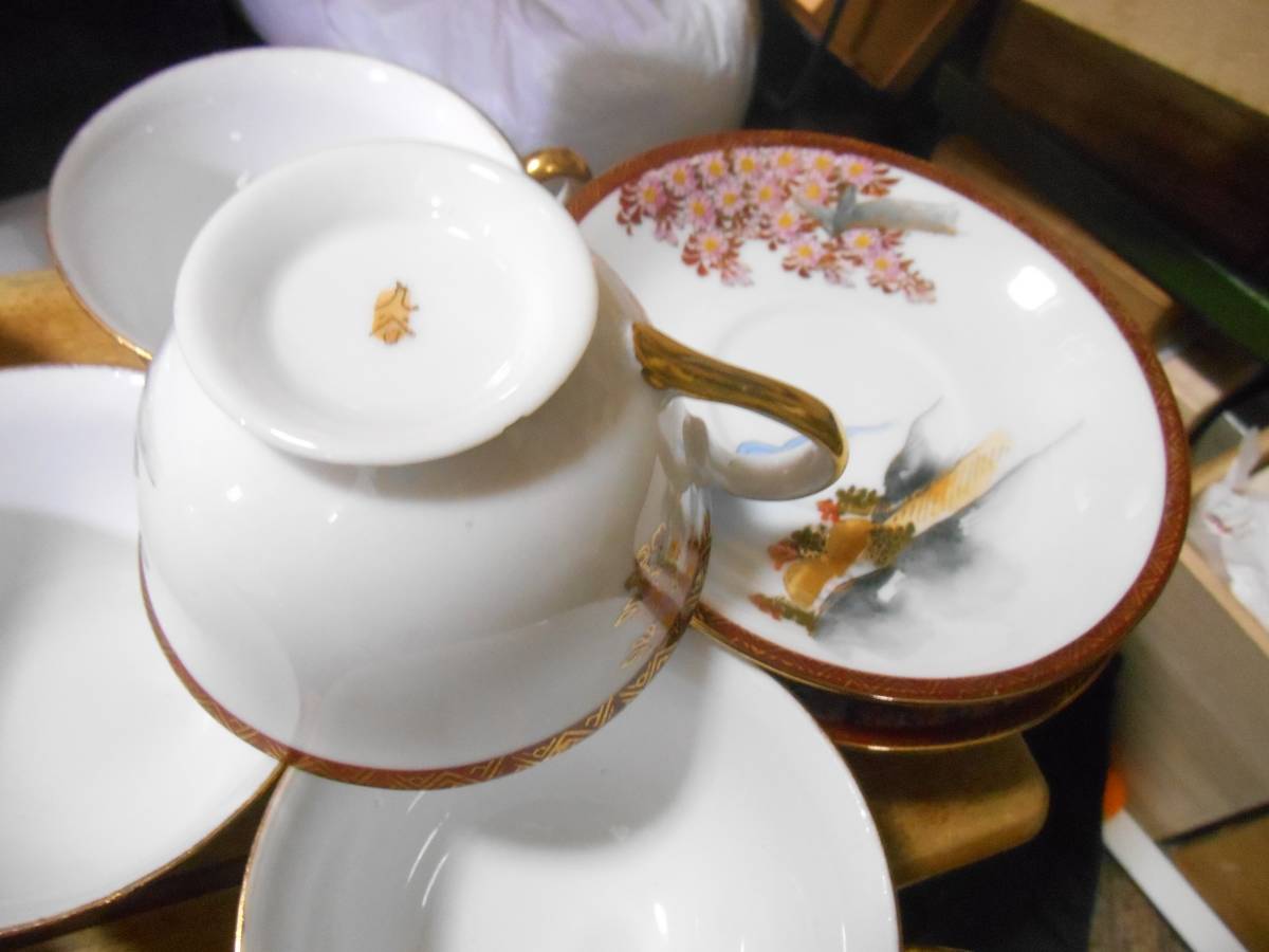 九谷焼 九谷祥隆 花詰 九谷焼の6客ティー ティーカップ＆ソーサー 6客