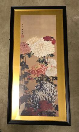 葛飾北斎 菊図 菊花々 工芸品 額縁 日本画 HOKUSAI(花鳥、鳥獣)｜売買