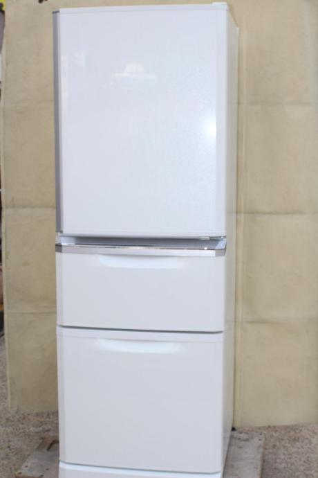 三菱 ☆3ドア 335L ノンフロン冷凍冷蔵庫 MR-C34W-W 2013年製◇A1442