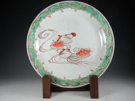 *本物保証*時代品*古九谷.青手花鳥絵花瓶・胴に躍動感の鳥と完熟の
