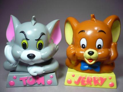 ◇ 1992 トムとジェリー ソフビ 貯金箱／ 2種セット フィギュア／ TOM