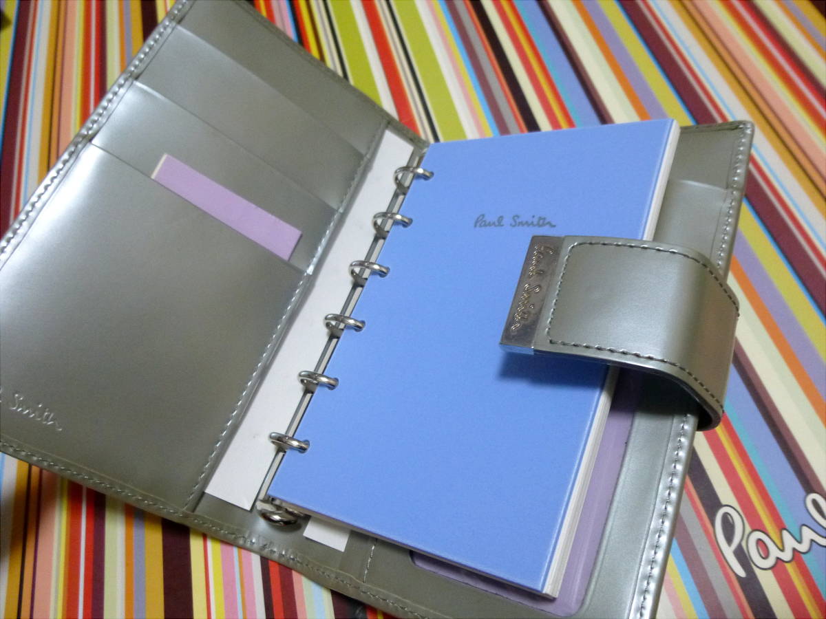 Paul Smith ポールスミス システム手帳 レザー - マルチストライプ 美 