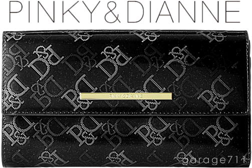 Pinky & Dianne（ピンキー＆ダイアン）かぶせ長財布【デュアル】＜箱付＞牛革 ブラック 黒 本物保証 カード大容量タイプ☆