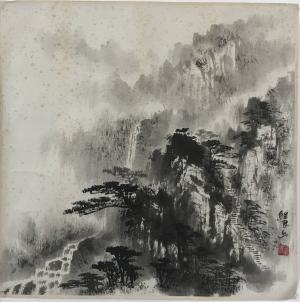 楽】方継良（山水）中国画 中国古美術 肉筆保証 紙本 北京市芸術学校