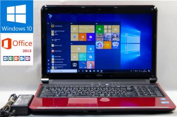 PC/タブレット 富士通大人気の赤ルビーレッド 高速デュアルコア 最新win10