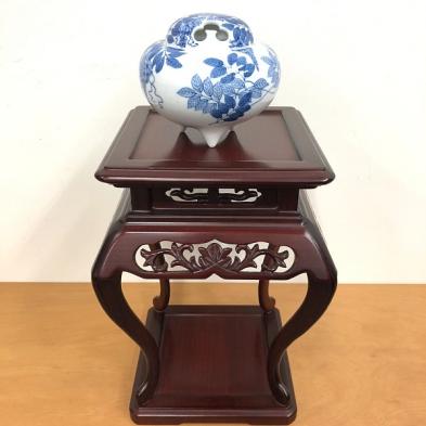 ○税込○紫檀 唐木 香炉台 高卓花台と伊万里鍋島焼 大秀作