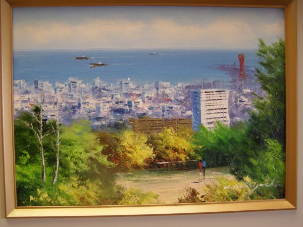 小林 幸三☆神戸風景☆油彩（F4） 風景画 : 小林幸三 港街 ポートタワー