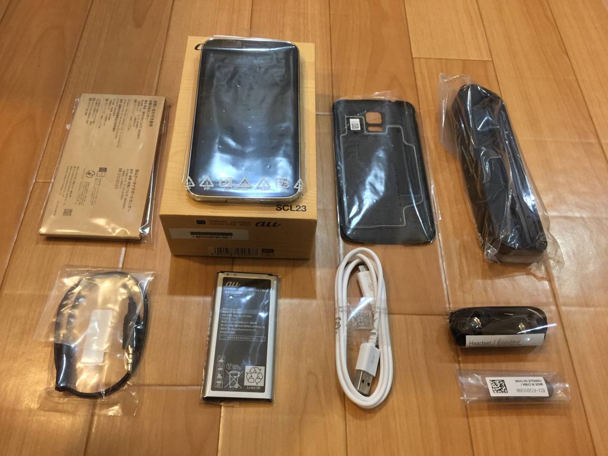 新品未使用 au Galaxy S5 SCL23 Charcoal Black 条件ありおまけ付き_1