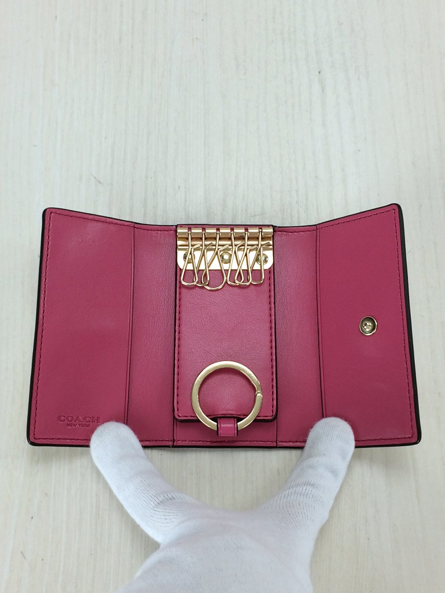 品質保証，低価 COACH◆キーケース/フェイクレザー/WHT/花柄