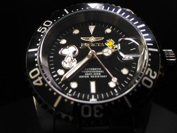 オール黒 SNOOPY 1円入手困難】スヌーピー インヴィクタ INVICTA 自動